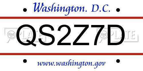 QS2Z7D District Of Columbia License Plate