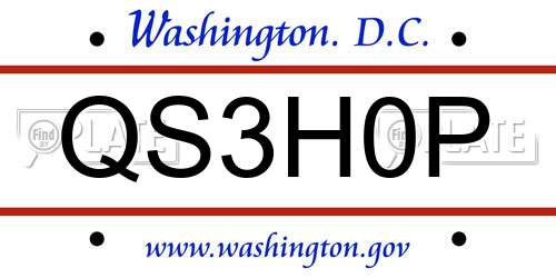 QS3H0P District Of Columbia License Plate