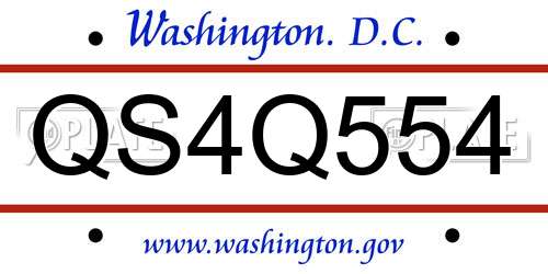 QS4Q554 District Of Columbia License Plate