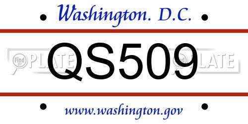 QS509 District Of Columbia License Plate