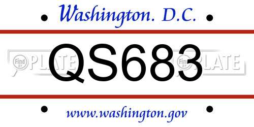 QS683 District Of Columbia License Plate