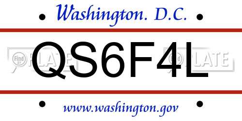 QS6F4L District Of Columbia License Plate