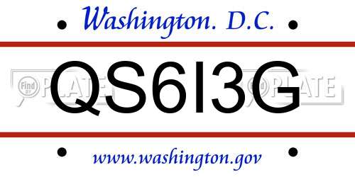 QS6I3G District Of Columbia License Plate