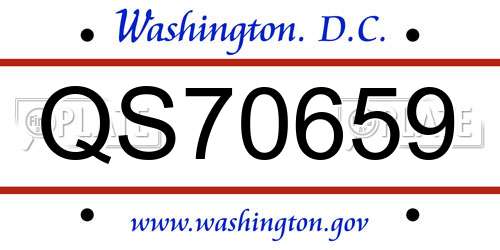 QS70659 District Of Columbia License Plate