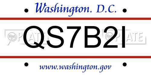 QS7B2I District Of Columbia License Plate