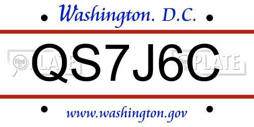QS7J6C District Of Columbia License Plate