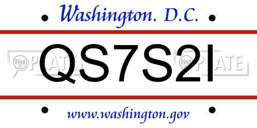 QS7S2I District Of Columbia License Plate