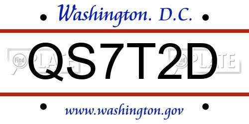 QS7T2D District Of Columbia License Plate