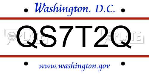 QS7T2Q District Of Columbia License Plate