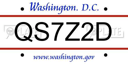 QS7Z2D District Of Columbia License Plate