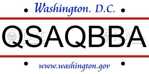 QSAQBBA District Of Columbia License Plate
