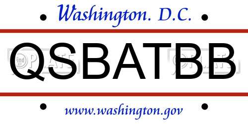 QSBATBB District Of Columbia License Plate