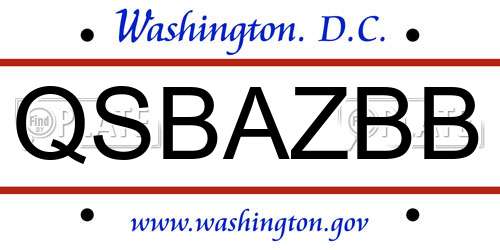 QSBAZBB District Of Columbia License Plate