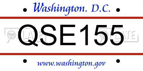 QSE155 District Of Columbia License Plate