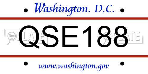 QSE188 District Of Columbia License Plate