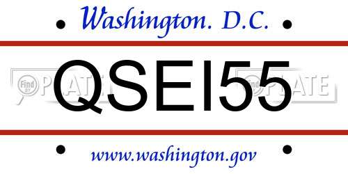 QSEI55 District Of Columbia License Plate