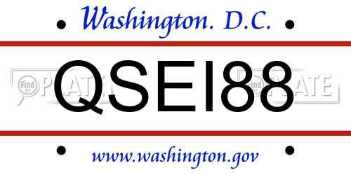 QSEI88 District Of Columbia License Plate