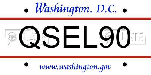 QSEL90 District Of Columbia License Plate