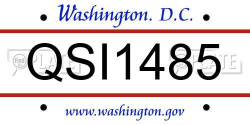 QSI1485 District Of Columbia License Plate