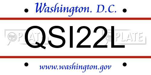 QSI22L District Of Columbia License Plate