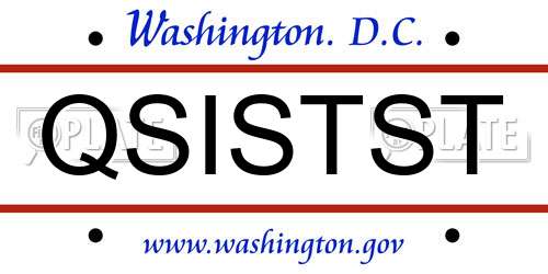 QSISTST District Of Columbia License Plate