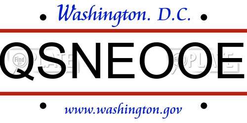 QSNEOOE District Of Columbia License Plate