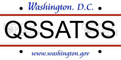 QSSATSS District Of Columbia License Plate