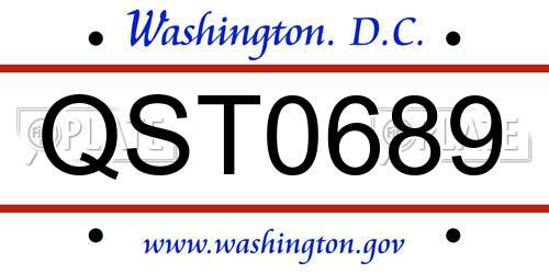 QST0689 District Of Columbia License Plate