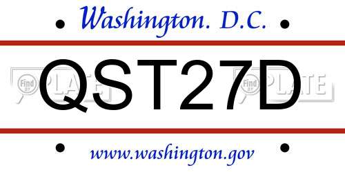 QST27D District Of Columbia License Plate