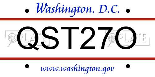 QST27O District Of Columbia License Plate