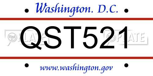 QST521 District Of Columbia License Plate