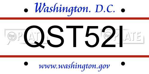 QST52I District Of Columbia License Plate