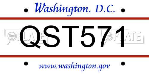 QST571 District Of Columbia License Plate