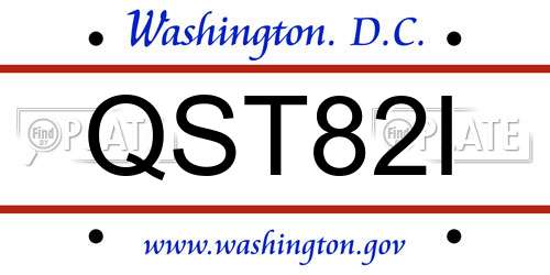 QST82I District Of Columbia License Plate