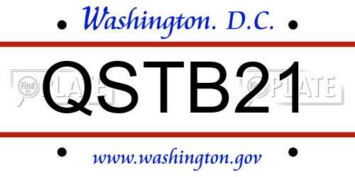 QSTB21 District Of Columbia License Plate