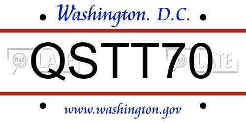 QSTT70 District Of Columbia License Plate
