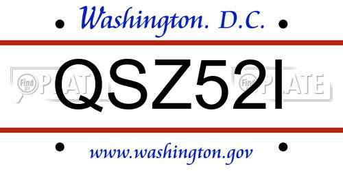QSZ52I District Of Columbia License Plate