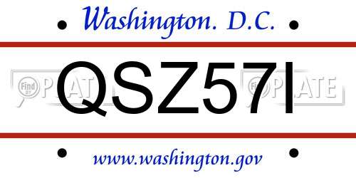 QSZ57I District Of Columbia License Plate