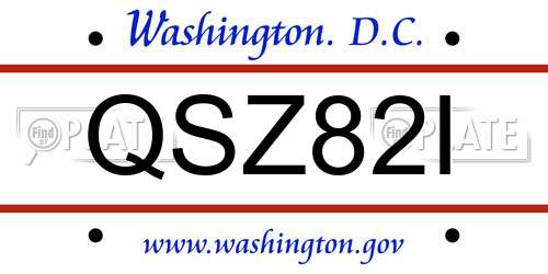 QSZ82I District Of Columbia License Plate
