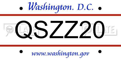 QSZZ20 District Of Columbia License Plate