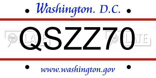 QSZZ70 District Of Columbia License Plate