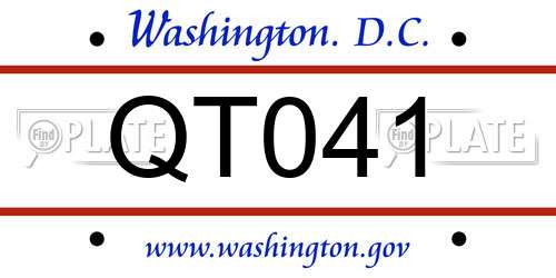 QT041 District Of Columbia License Plate