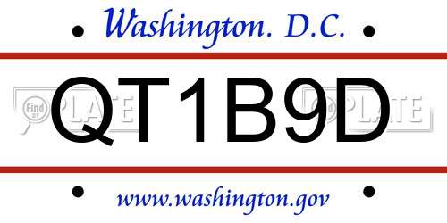 QT1B9D District Of Columbia License Plate
