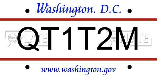 QT1T2M District Of Columbia License Plate