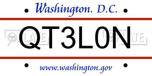 QT3L0N District Of Columbia License Plate