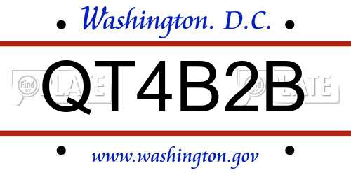 QT4B2B District Of Columbia License Plate
