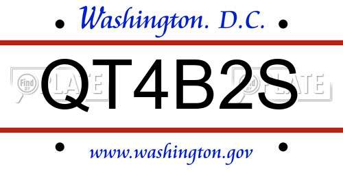 QT4B2S District Of Columbia License Plate