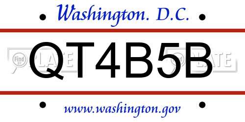 QT4B5B District Of Columbia License Plate