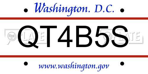 QT4B5S District Of Columbia License Plate