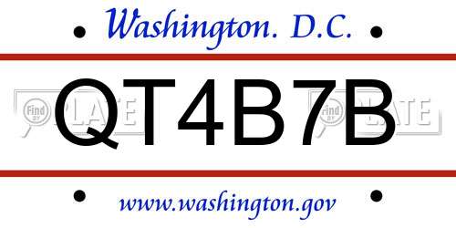 QT4B7B District Of Columbia License Plate